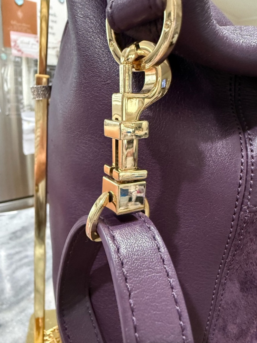 Tory Burch Natalie Satchel. 14”x 5 1/2 x 11 1/2”. Pristine Condition. Wine Color - Picture 3 of 11